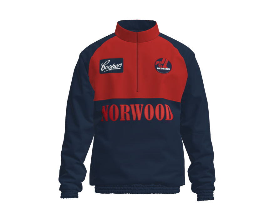 Retro Quarter Zip Jumper - Navy Sleeves