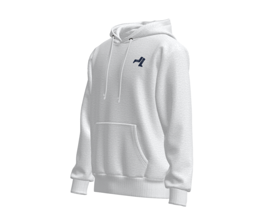 Hoodie - White Marle with Navy Legs
