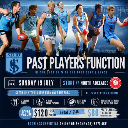 Round 15: Sturt v North Adelaide - Past Player Lunch Ticket