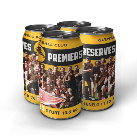 2023 PRE ORDER Premiership Beer Cans - 4 pack (Reserves photo)
