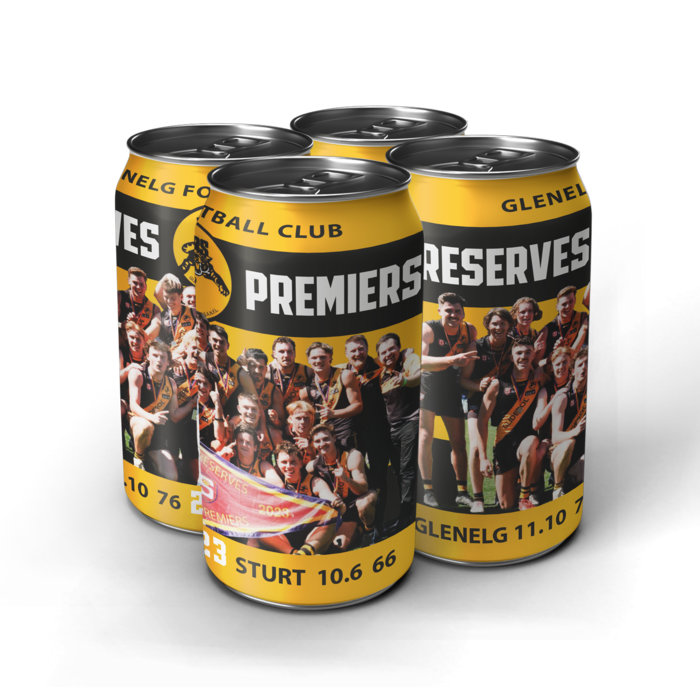 2023 Premiership Beer Cans - 4 pack (Reserves photo)