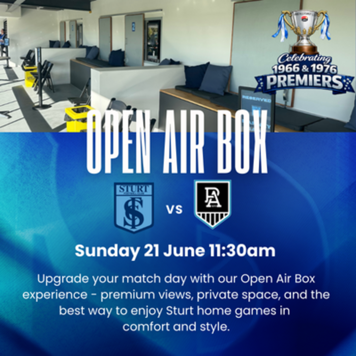 Round 11: Open Air Box - Sturt vs Port Adelaide Sunday 21 June