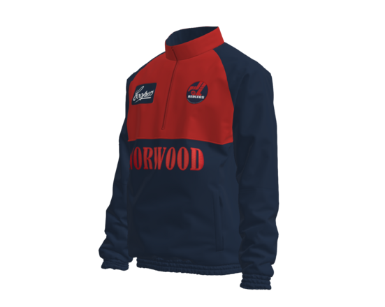 Retro Quarter Zip Jumper - Navy Sleeves