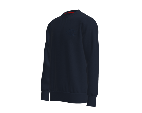 Crew Neck Jumper - Navy with Navy Emblem
