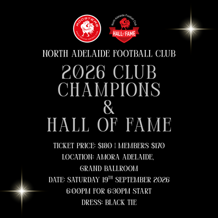 2026 North Adelaide Club Champions and Hall of Fame