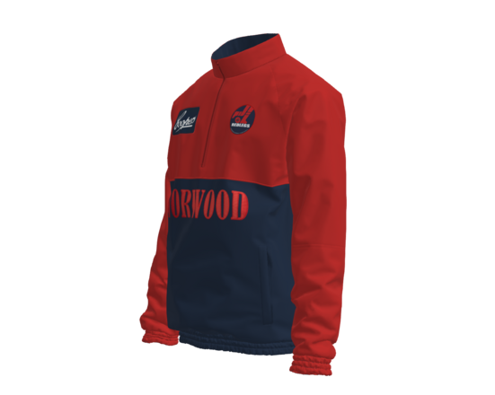 Retro Quarter Zip Jumper - Red Sleeves