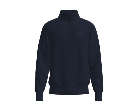 Quarter Zip Jumper - Navy with Navy Emblem
