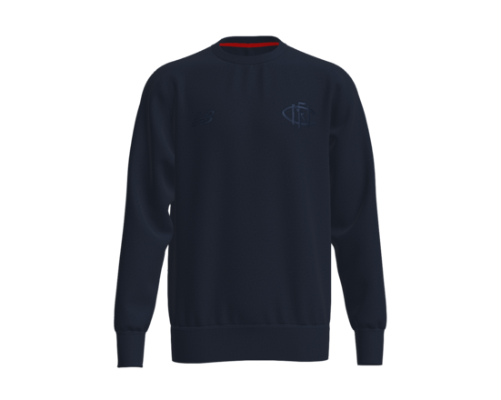 Crew Neck Jumper - Navy with Navy Emblem