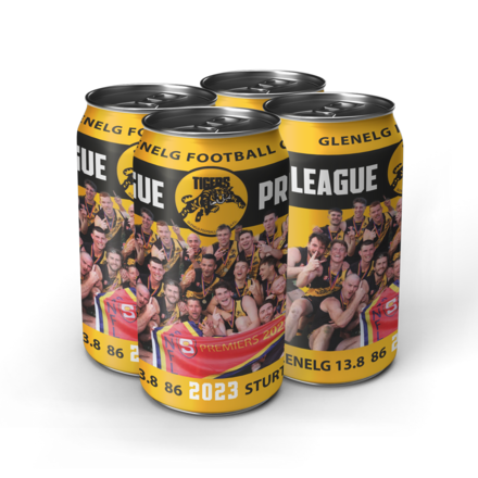 2023 PRE ORDER Premiership Beer Cans - 4 pack (League photo)