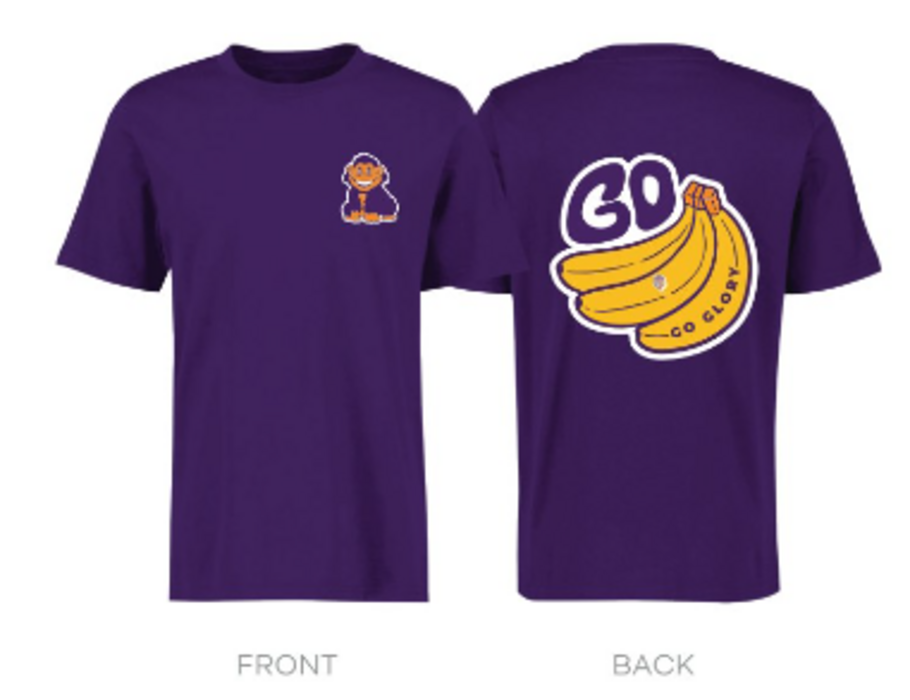 PGFC Adult Supporter Tee - Go Bananas Purple