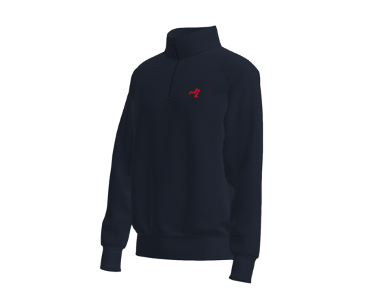 Quarter Zip Jumper - Navy with Red Legs