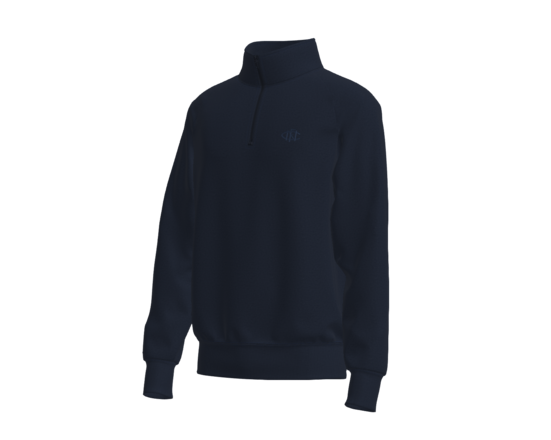 Quarter Zip Jumper - Navy with Navy Emblem