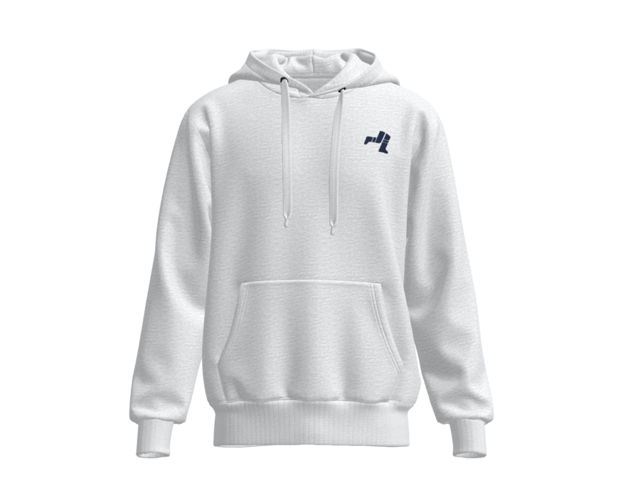 Hoodie - White Marle with Navy Legs