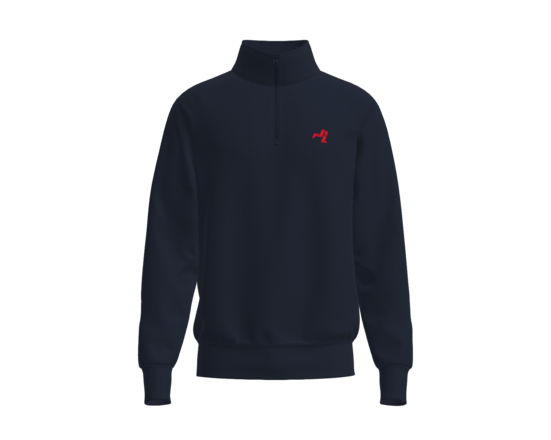 Quarter Zip Jumper - Navy with Red Legs
