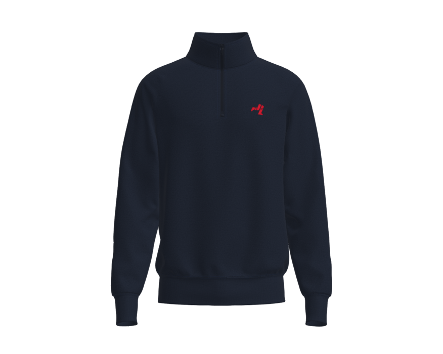 Quarter Zip Jumper - Navy with Red Legs