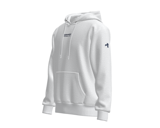 Hoodie - White Marle with Navy Text & Legs