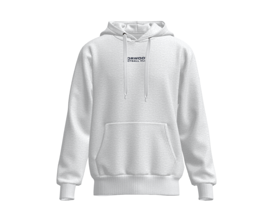 Hoodie - White Marle with Navy Text & Legs