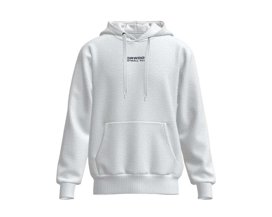 Hoodie - White Marle with Navy Text & Legs