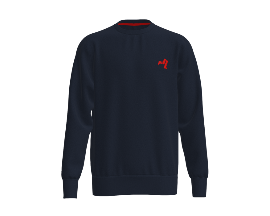 Crew Neck Jumper - Navy with Red Legs