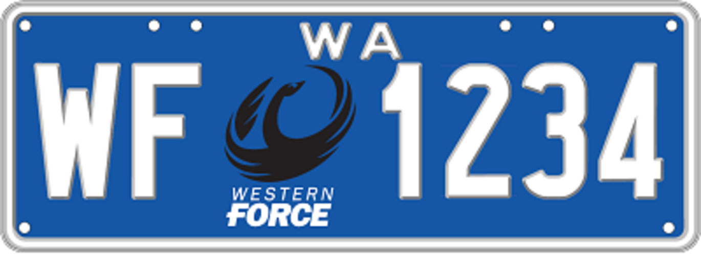 Western Force License Plate